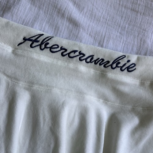 Abercrombie And Fitch Velour Skirt White And Navy Vintage Y2K Deadstock - Picture 4 of 9