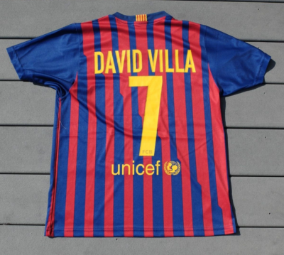 DAVID VILLA FC BARCELONA Men's Futbol Soccer Jersey Size Small