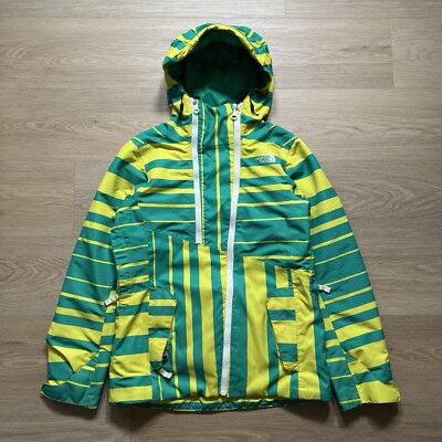 THE NORTH FACE Jacket Womens Small Full Zip Cryptic Softshell Green Yellow