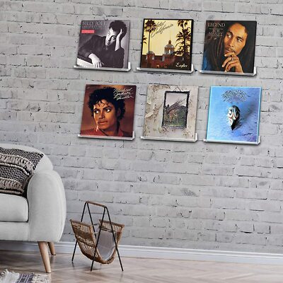 MountainAir Adjustable Vinyl Record Frame Clear Acrylic Wall Shelf Display 80LP
