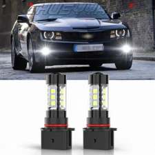 For Chevy Camaro RS ZL1 SS 2010-2015 2x P13W White LED Front Fog Light DRL Bulbs