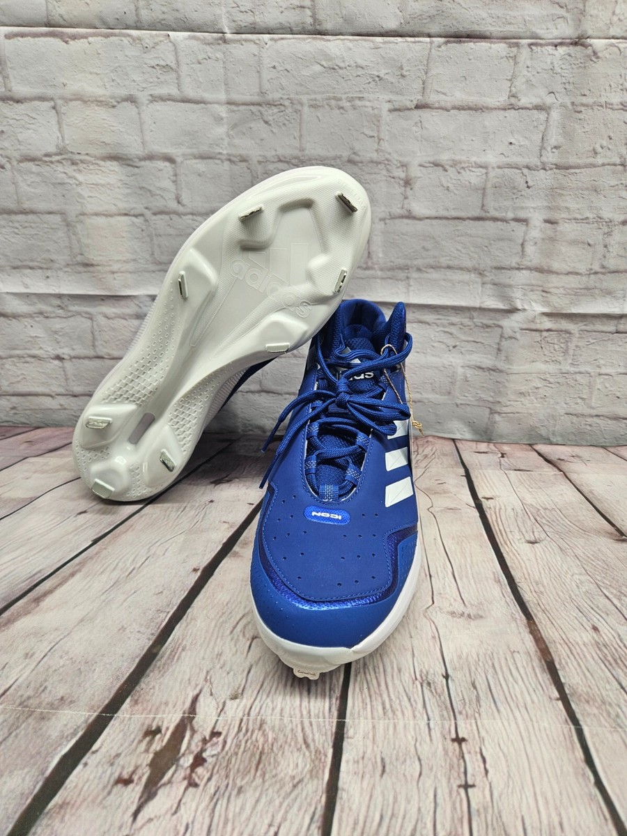 Adidas Icon 7 Mid Metal Baseball Cleats Blue/White Adidas Icon 7 Mid Metal Baseball Cleats S23889 Men main image 2