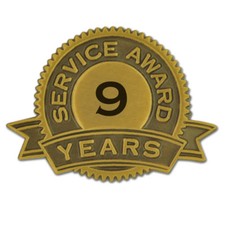 PinMart's 9 Years of Service Award Lapel Pin
