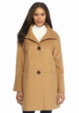 New Gallery Wool Beige Brown Coat Size M $275