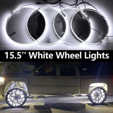 4x 15.5'' White LED Wheel Ring Lights For Truck Car Rim Lights Bluetooth Control