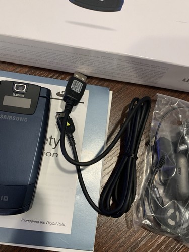 Samsung Flip Phone SPH-A513 Helio Fin Dual Band 3GB 2007 BLUE/BLACK New Battery - Picture 16 of 23