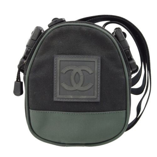 Chanel Black Green Sport Line Bum Shoulder Bag 171839 - Picture 1 of 7