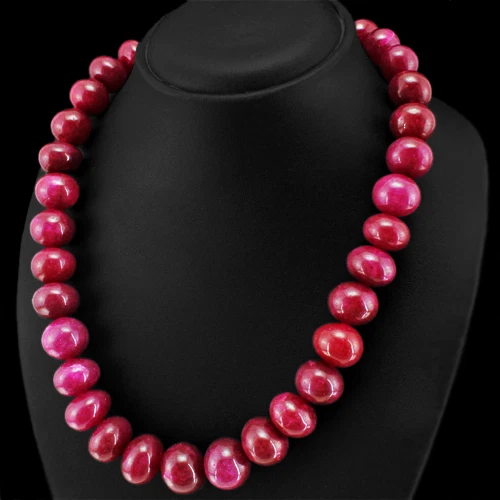BRILLIANT FINEST 966.50 CTS EARTH MINED RED RUBY ROUND BEADS NECKLACE STRAND - Image 2 of 3