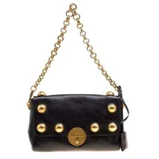 Marc Jacobs Black Leather Small Studded Gotham Shoulder Bag MSRP $1295