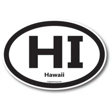 HI Hawaii US State Oval Magnet Decal, 4x6 Inches, Automotive Magnet for Car