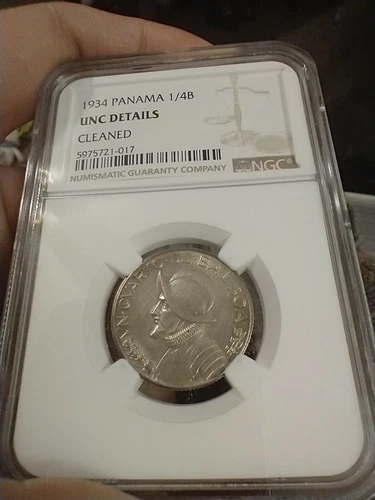 Panama 1934 1/4 Balboa UNC Details NGC