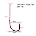 100XHigh Quality Long Shank Bait holder Fishing Hooks RED Size 4#,Fishing Tackle