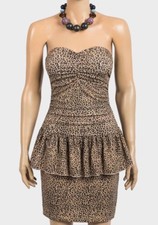 Medium:Brave soul:Womens, Party Dress Comfortable Strapless Leopard Print Dress.