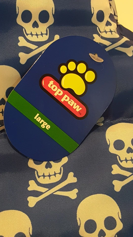 Chaqueta Top Pata Poliéster Calavera Azul y Blanco Perro GRANDE Foto 4 de 4