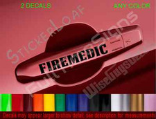 FIREMEDIC EMS FIRE EMT Door Handle DECALS Medic Paramedic Car Truck Decal Rescue