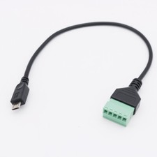 Micro USB Male to 5 Pin Screw Connector with Shield Terminal Plug Adapter Cable