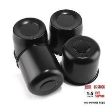4Pcs 5.15" Push Through Wheel Center Caps 5.15" Hub 4.92" 4.95" H Matt Black