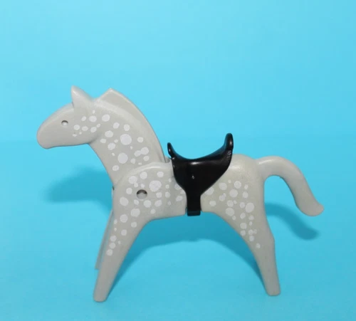 Playmobil Vintage Gray & White Horse for Western, Soldiers, Victorian, Knights