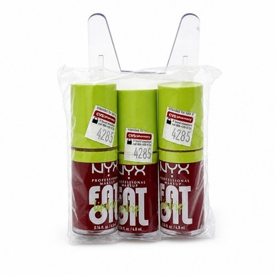 NYX Fat Oil Lip Drip Moisturizing Lip Gloss Newsfeed Rose Nude, 3 PACK
