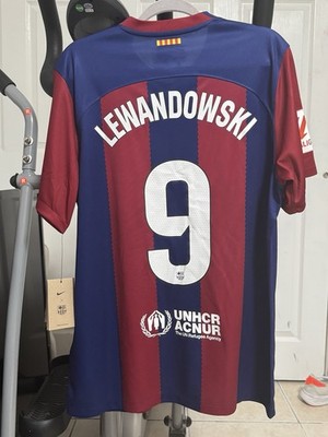 FC BARCELONA LEWANDOWSKI #9 2023/24 HOME JERSEY STADIUM FAN