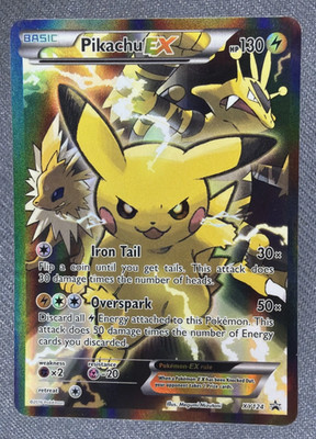 Pokemon TCG Pikachu EX XY124 XY Holo Promo 2016 EN 130 HP Basic Pokemon Card