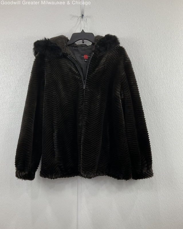 Gallery Brown Faux Fur Women's Coat Size S