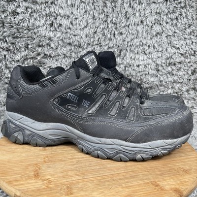 Skechers Cankton Steel Toe Work Shoes Sneakers Mens 13 Black Memory Foam  77055