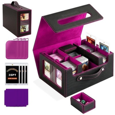 MTG Commander Deck Box   6-in-1 Removable Card Black & Purple