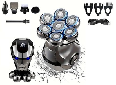 Multifunktionales Pflegeset für Männer mit 7D Rotationskopf Rasierer & USB-Aufladung