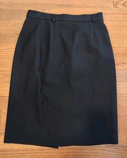 Vintage Talbots Petites Navy Wool Pencil Skirt Lined Made USA Career Classic 8P