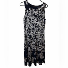 Tommy Hilfiger Navy and White Floral Midi Dress