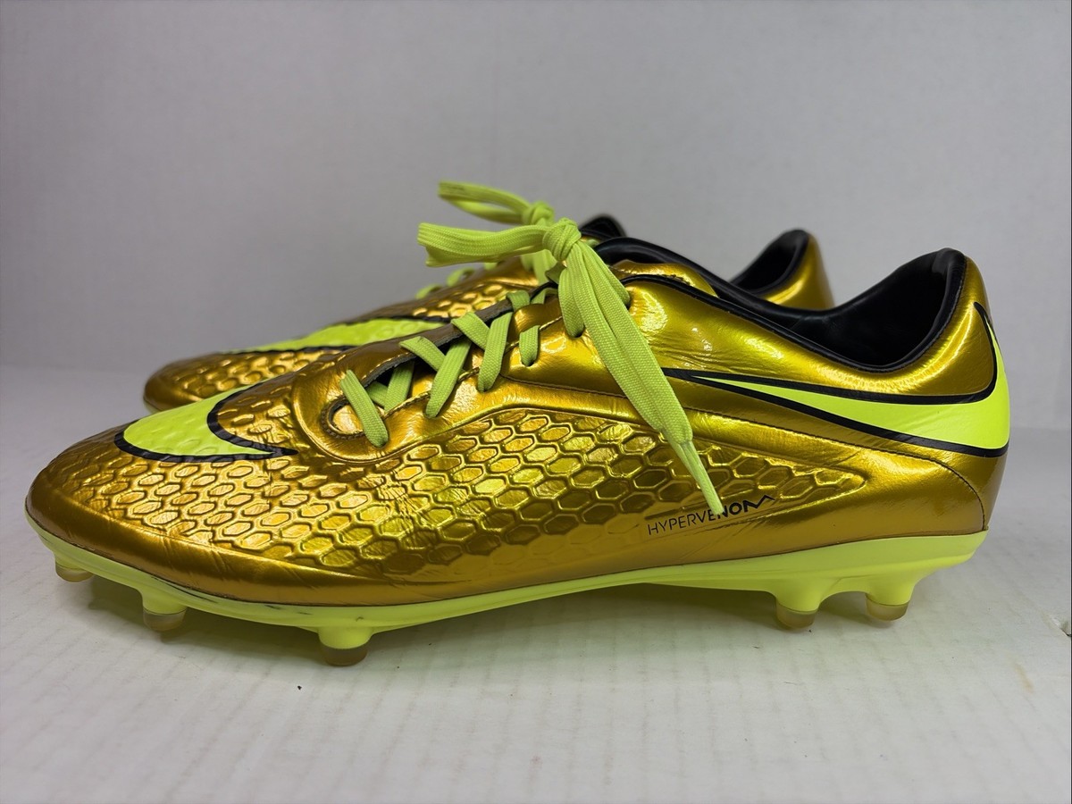 Nike Soccer Cleats Neymar Hypervenom Phelon Mens 12 Gold Shoes