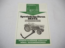 Original Prospekt Mörtl Mähwerk Florett an Deutz D4006 Schlepper