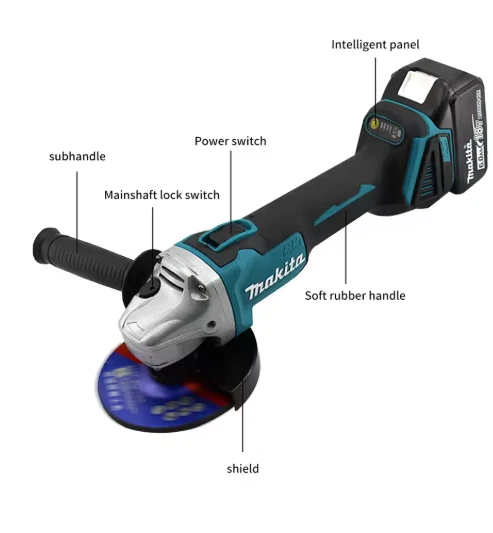Rebarbadora angular Makita 18V 100mm sem escova recarregável corte e polimento elétrico - Imagem 3 de 4