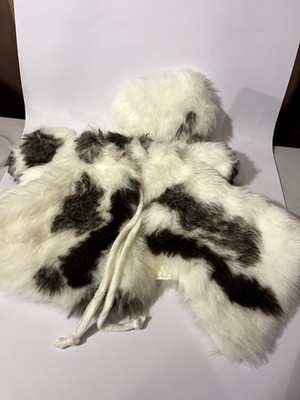 VINTAGE 80s Cabbage Patch Kids Fancy Furs Doll Fur Coat & Hat White Black Brown