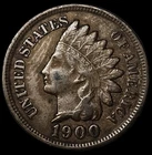1900 INDIAN CENT VF, BN FREE USA SHIPPING