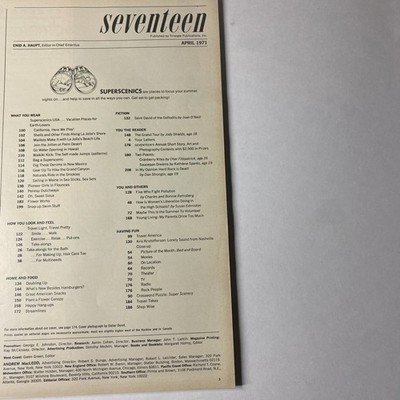Seventeen Magazine April 1971 Superscenics USA Special Travel