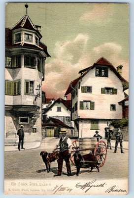 Luzern Switzerland Postcard A piece of old Lucerne 1904 Antique Posted