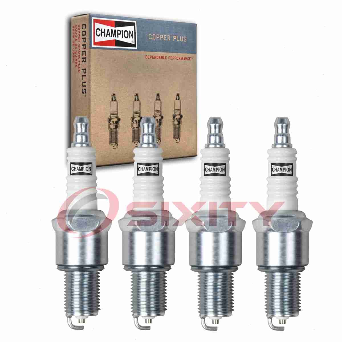 4 pc Champion Copper Plus Spark Plugs for 1983-1985 Plymouth Caravelle 2.6L vq