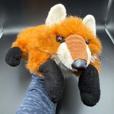 Folkmanis Small RED FOX Hand Puppet Plush 13" Laying Stuffed Animal 2576 School