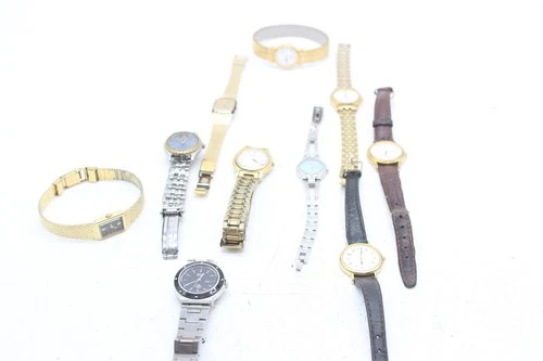 T x10 Ladies Seiko Quartz Gold Tone Wristwatches. Not Tested etc.
