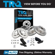 TRQ Front & Rear Premium Posi Semi-Metallic Brake Pad & Rotor Kit for Chevy GMC