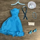 Vintage 11.5 Doll Size Cute Blue Sundress W Accessories -  1960s Doll Clothes