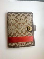 Coach Notebook Journal Signature Canvas with Smooth Leather Details