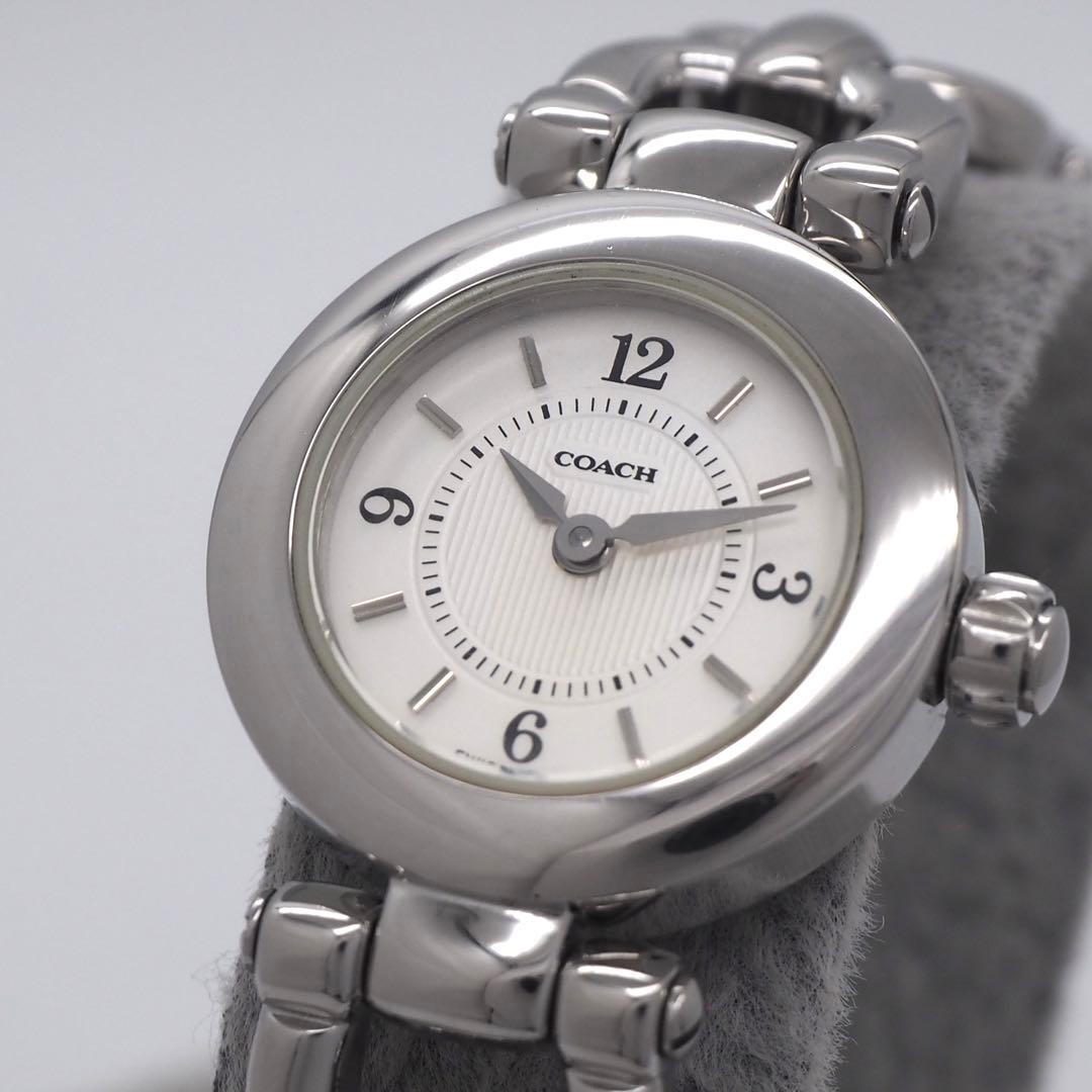 Good Condition COACH Watch with Box Ladies Silver White COACH,17359 thumbnail 7