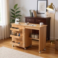 Multifunctional Folding Sewing Table 2 IN 1 Rolling Craft Table Home Office Desk
