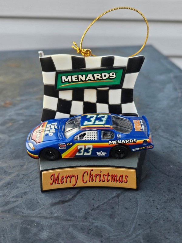 Menards #33 NASCAR Race Car Decorative Hanging Christmas Ornament