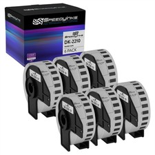 6PK Compatible Brother DK-2210 White Paper Tape - 1.1 in x 100 ft