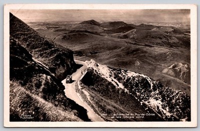 1937 Puy-de-Dôme France Real Photo Postcard Autoroute & Northern Domes  D202