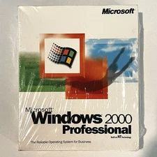 MICROSOFT WINDOWS 2000 Pro Full Operating System MS WIN PRO Sealed Box Line 11